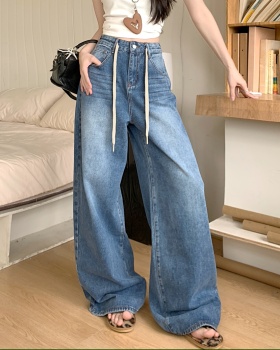 Straight pants American style wide leg pants retro frenum jeans