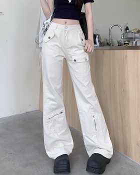 High waist spring and summer jeans white slim pants