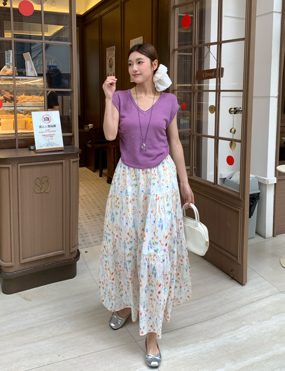 Short sleeve boats sleeve skirt slim knitted T-shirt a set
