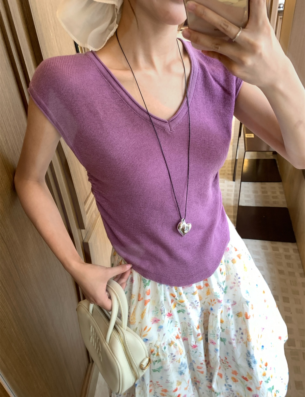 Short sleeve boats sleeve skirt slim knitted T-shirt a set