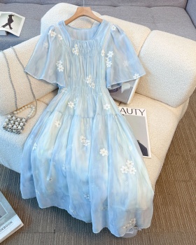 Large yard glaze light luxury fat slim vacation dress