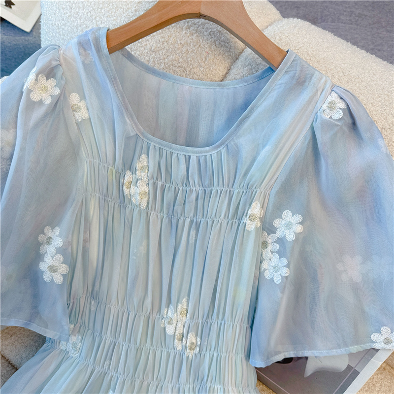 Large yard glaze light luxury fat slim vacation dress
