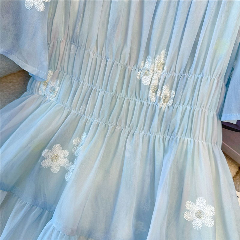 Large yard glaze light luxury fat slim vacation dress