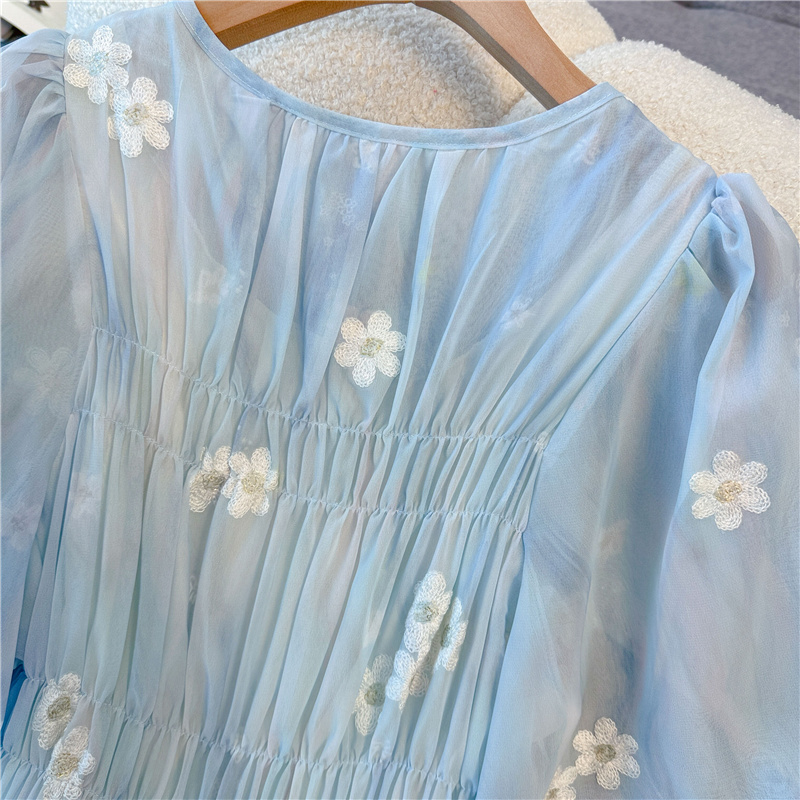 Large yard glaze light luxury fat slim vacation dress