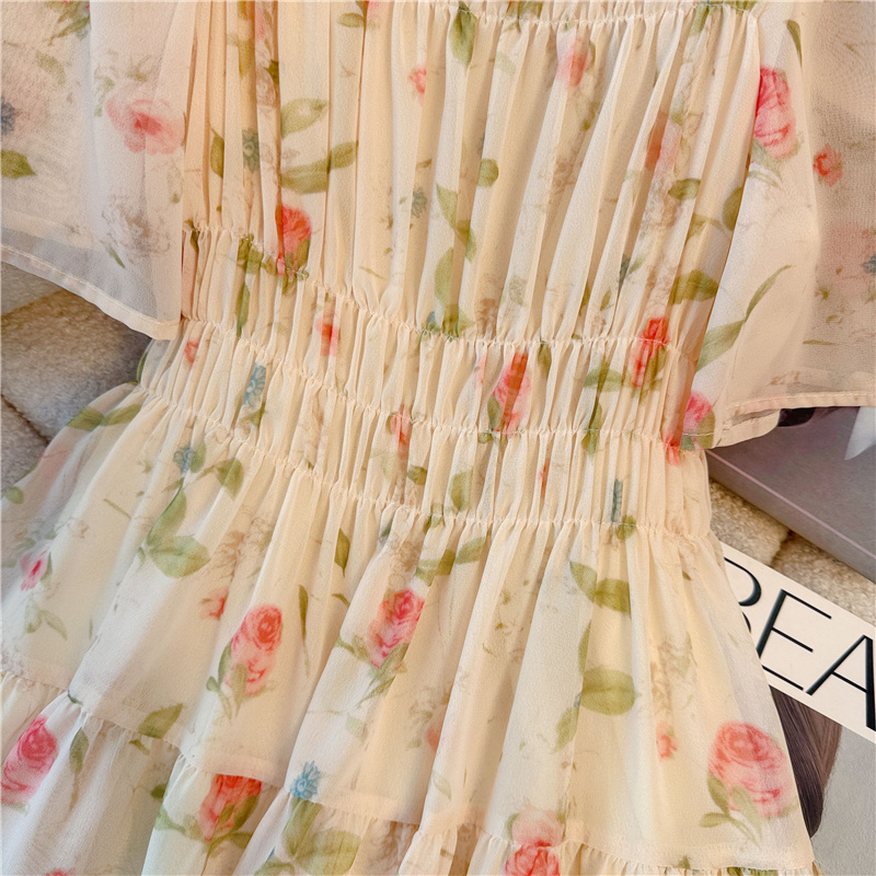 Vacation fat was white lady large yard seaside dress
