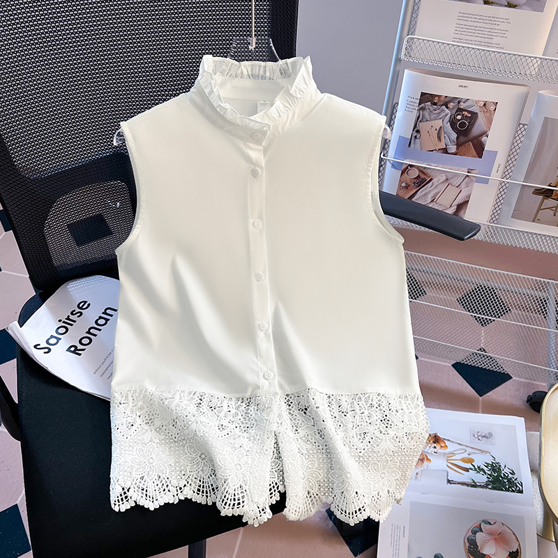 Splice France style shirt all-match vest for women
