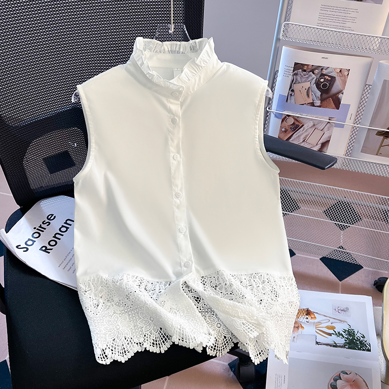 Splice France style shirt all-match vest for women