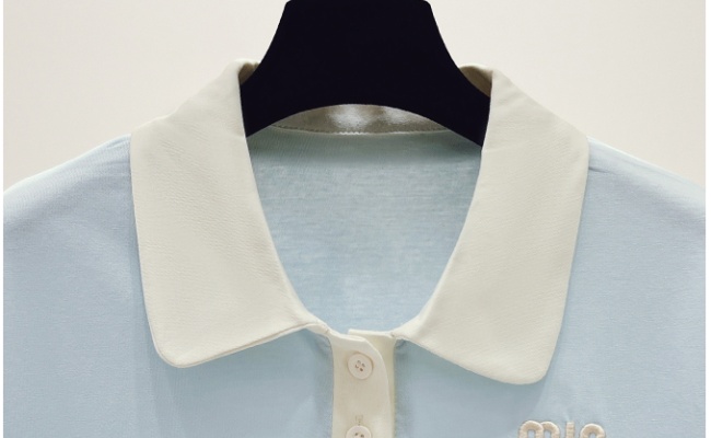 Mixed colors short sleeve tops college style shirts for women
