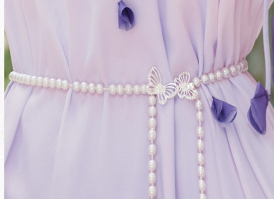 Gradient vacation coat with corsage purple dress a set