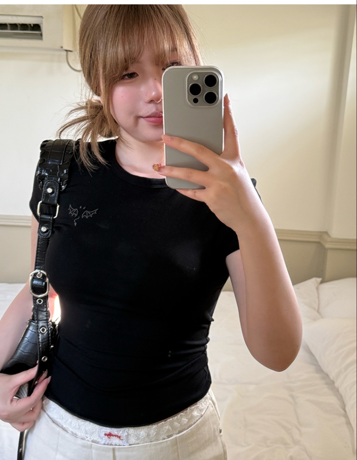 Spicegirl short sleeve hollow Korean style niche tops