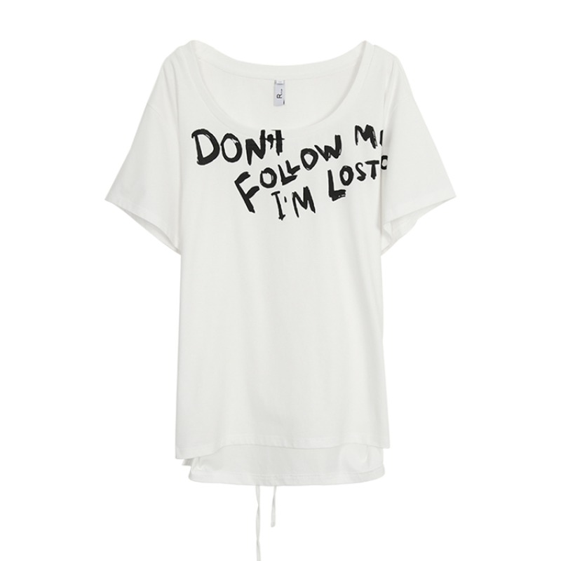 Summer sloping shoulder tops Korean style T-shirt for women