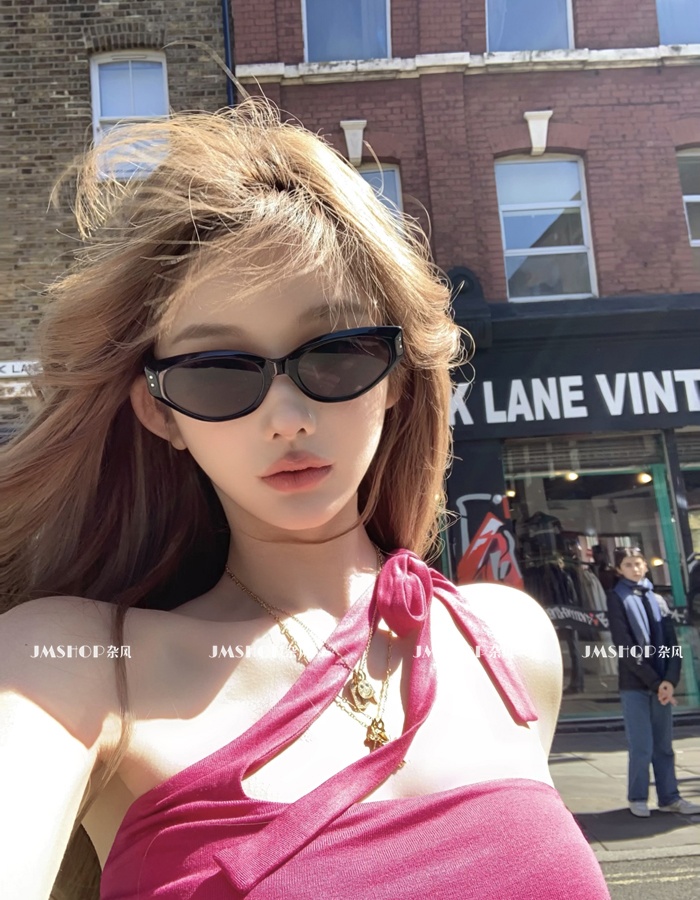 Sloping shoulder summer tops sleeveless vest for women