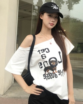 Niche Casual T-shirt summer strapless tops for women