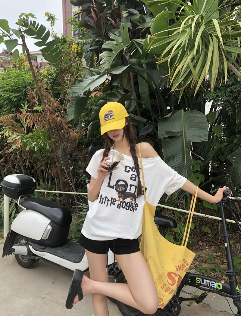 Niche Casual T-shirt summer strapless tops for women