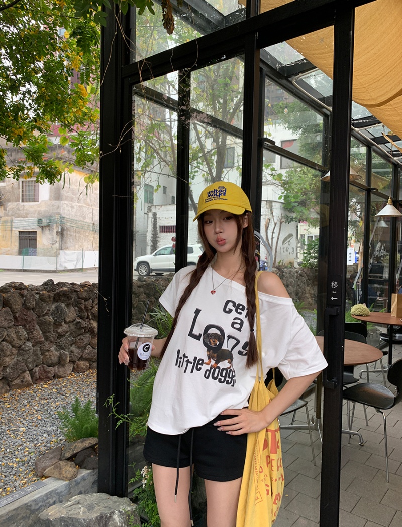 Niche Casual T-shirt summer strapless tops for women