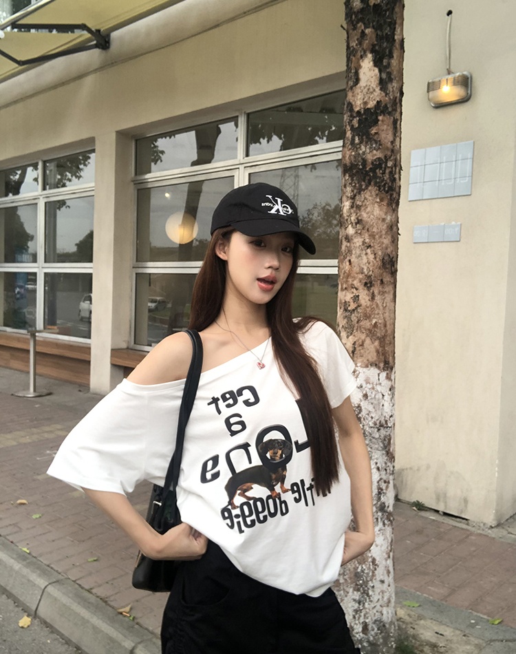 Niche Casual T-shirt summer strapless tops for women