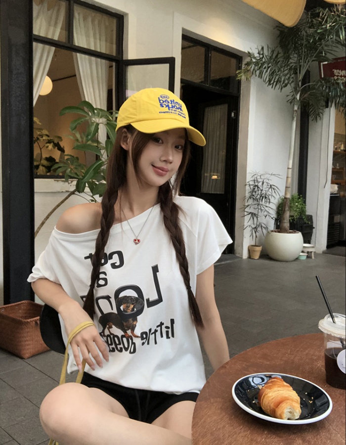 Niche Casual T-shirt summer strapless tops for women