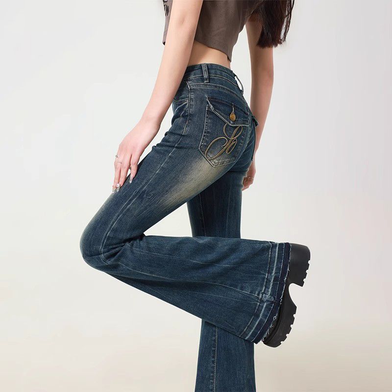 Slim micro speaker jeans spicegirl pants for women