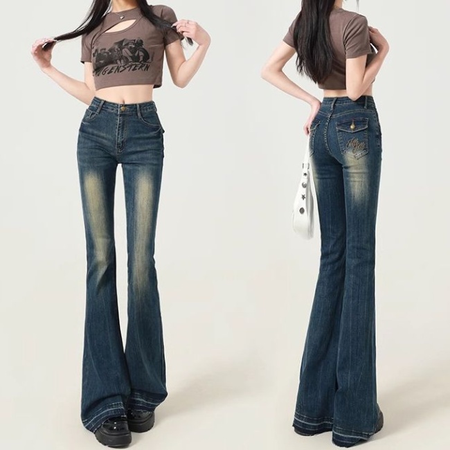 Slim micro speaker jeans spicegirl pants for women