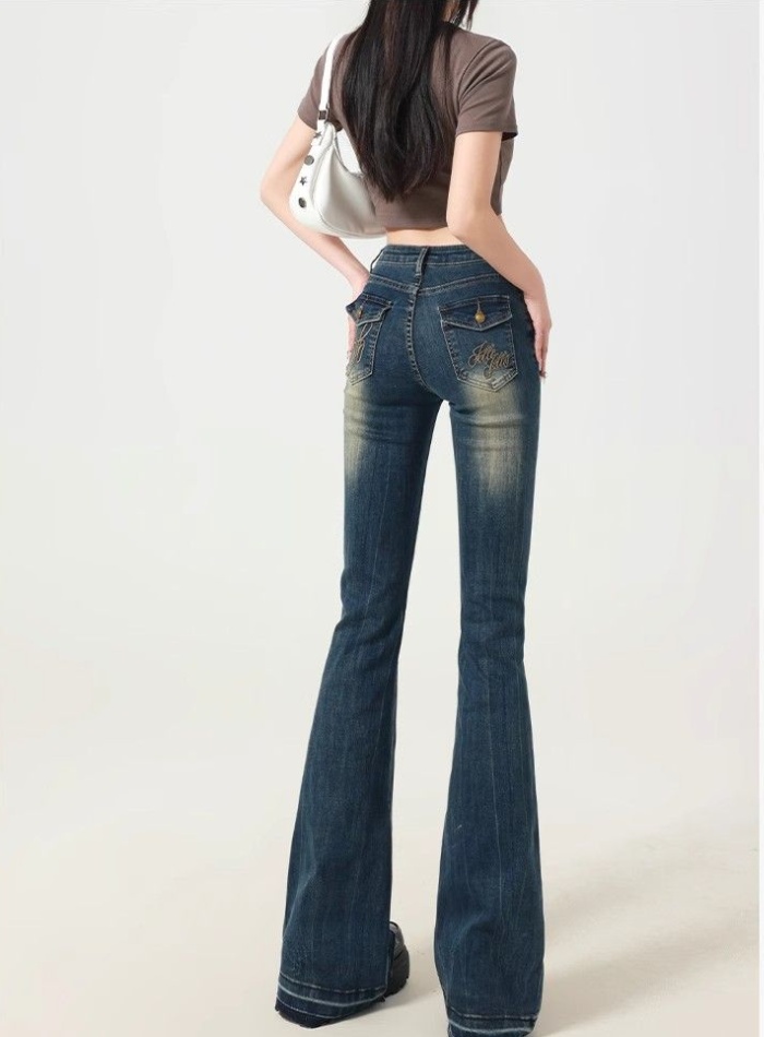 Slim micro speaker jeans spicegirl pants for women