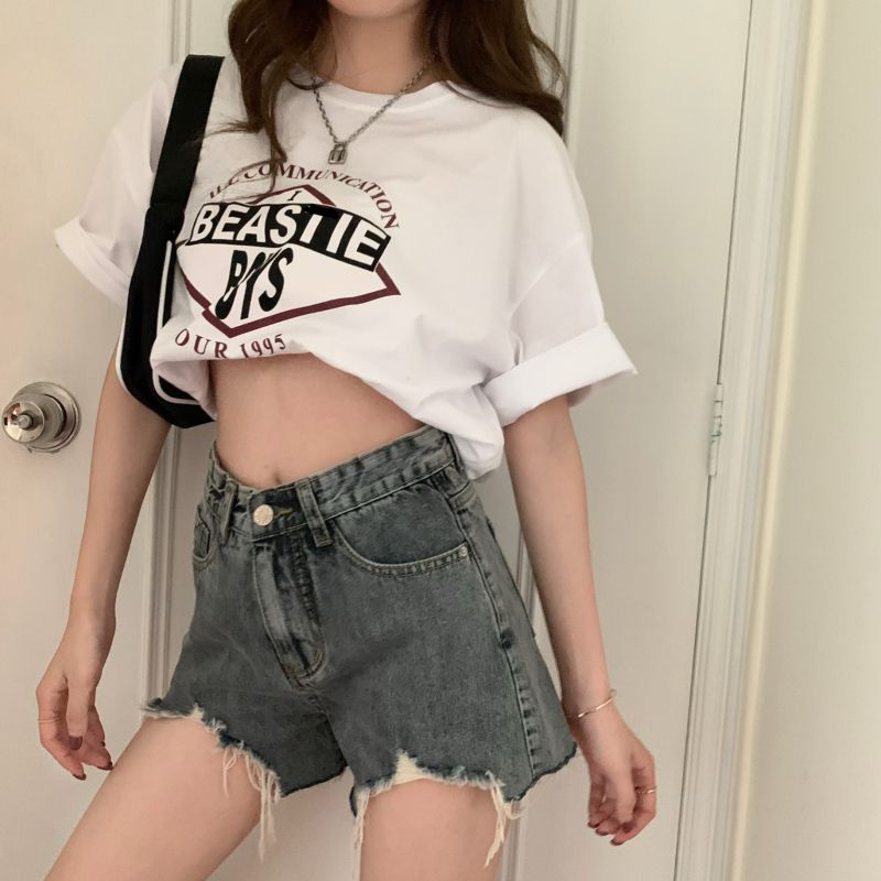 A-line summer short jeans loose shorts for women