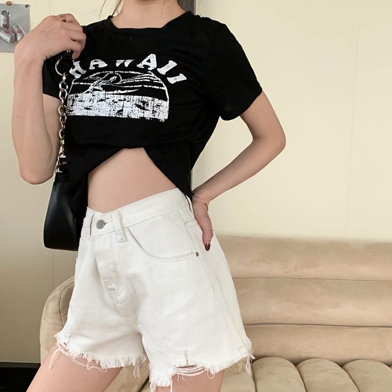 A-line summer short jeans loose shorts for women