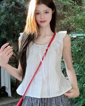 Summer short sleeve shirt flat shoulder boats sleeve tops