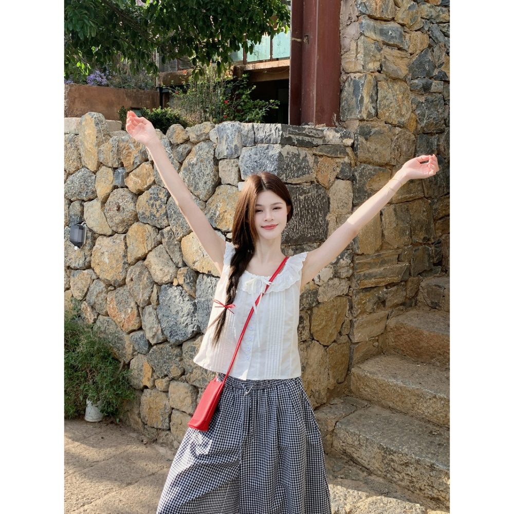 Summer short sleeve shirt flat shoulder boats sleeve tops