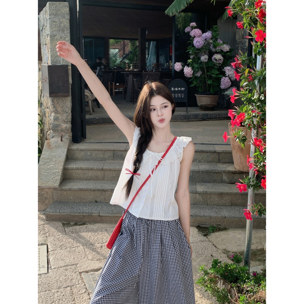Summer short sleeve shirt flat shoulder boats sleeve tops