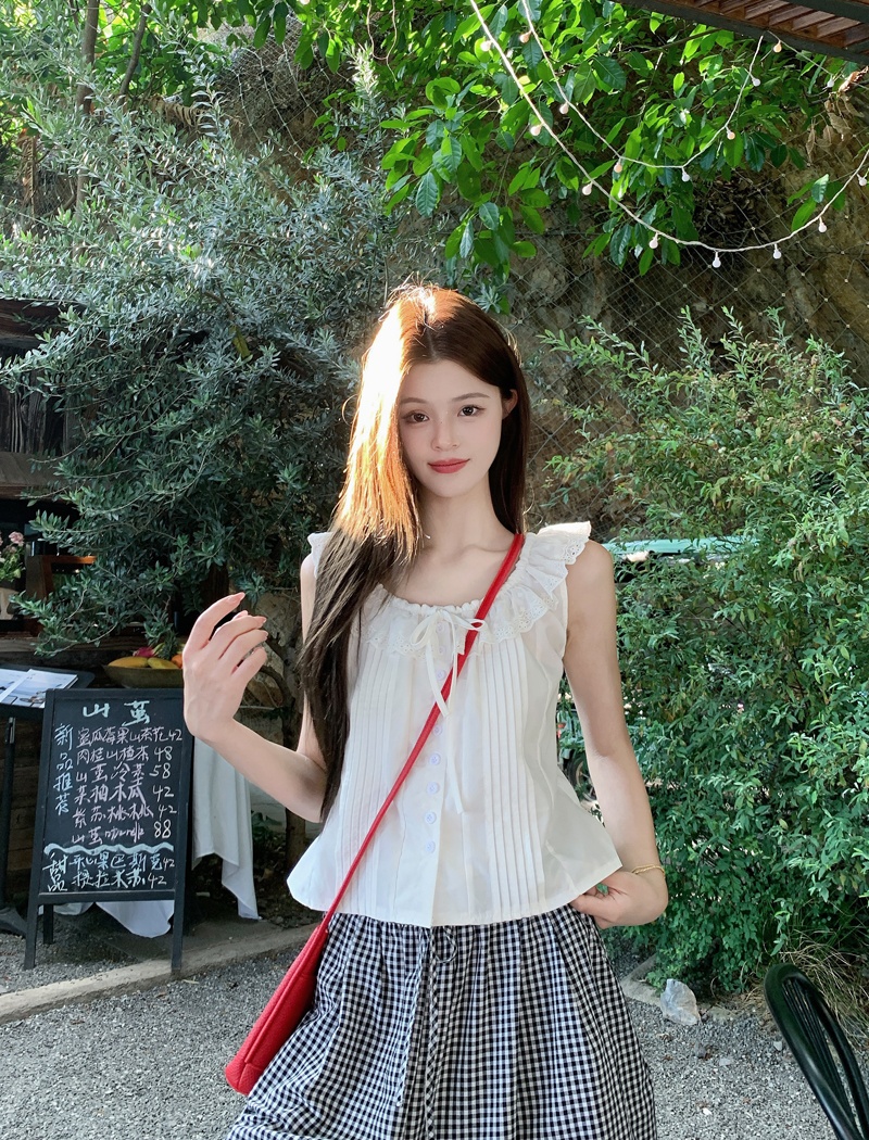 Summer short sleeve shirt flat shoulder boats sleeve tops
