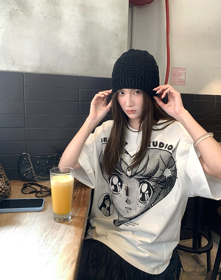 Summer short sleeve loose round neck T-shirt
