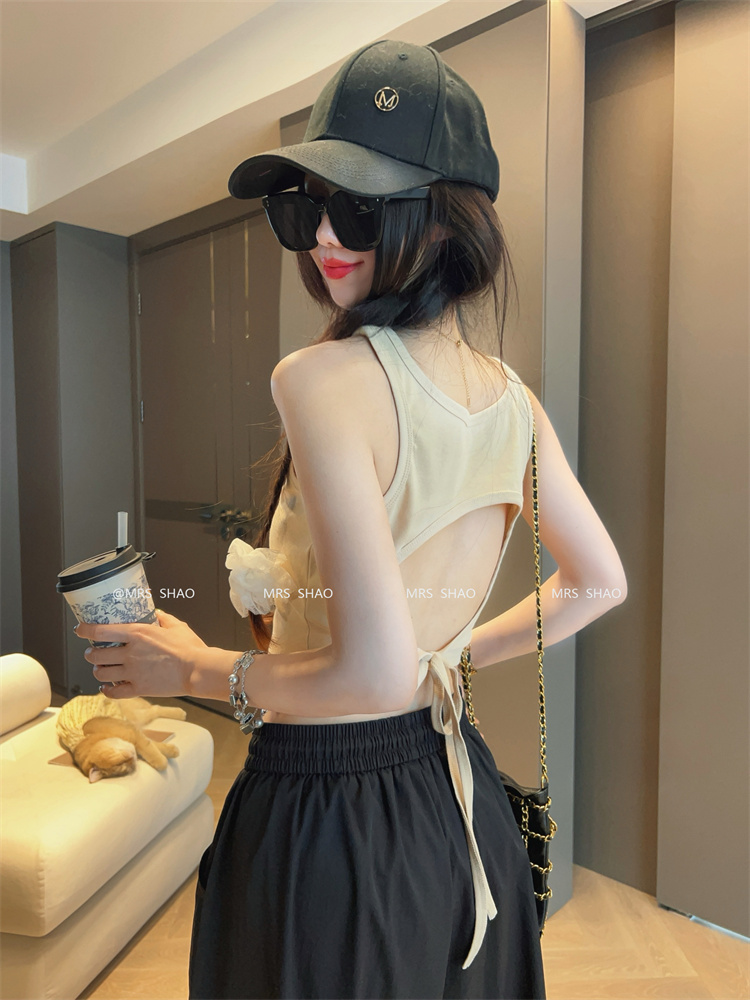 Slim pure cotton vest all-match tops