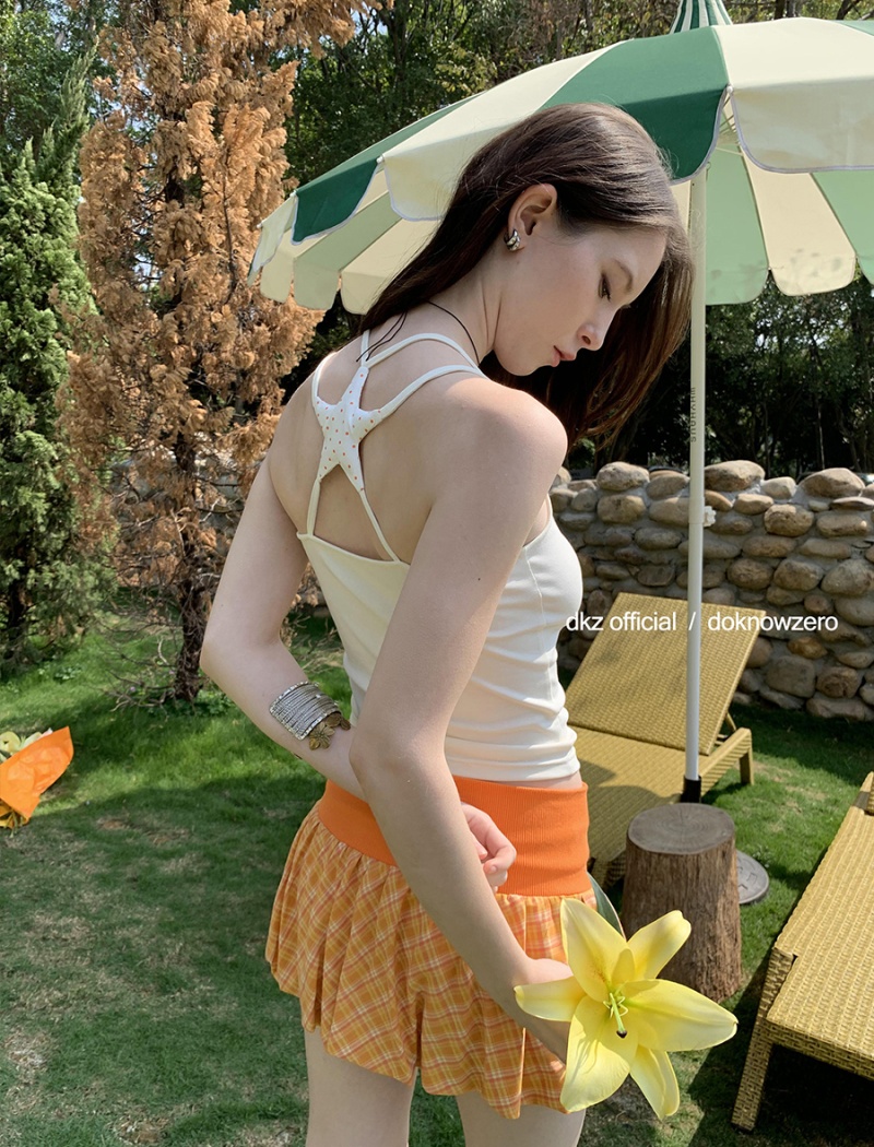 Sling high waist vest summer skirt 2pcs set for women