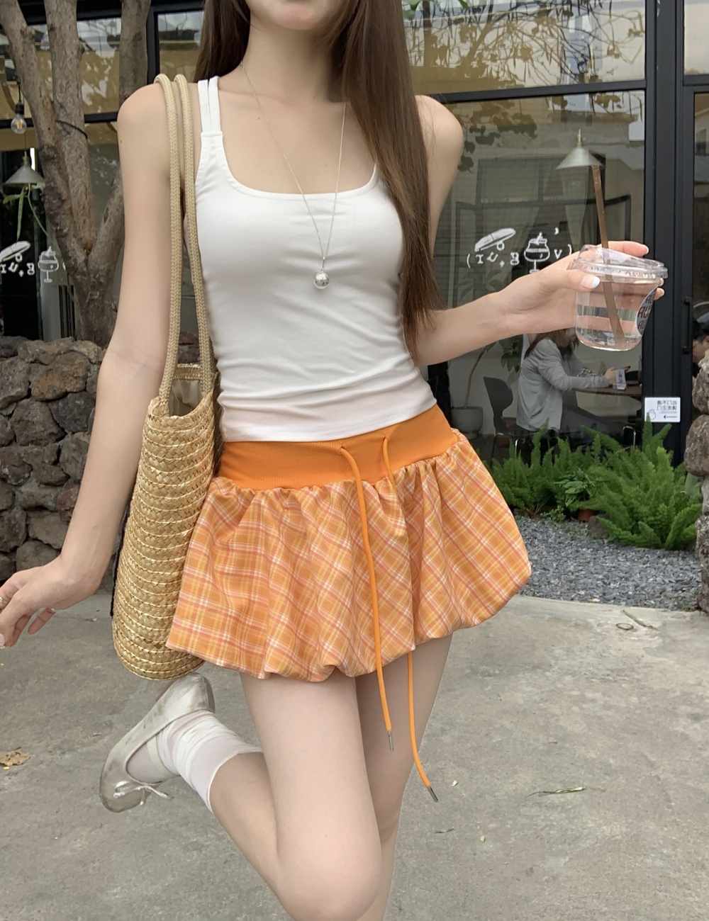Sling high waist vest summer skirt 2pcs set for women