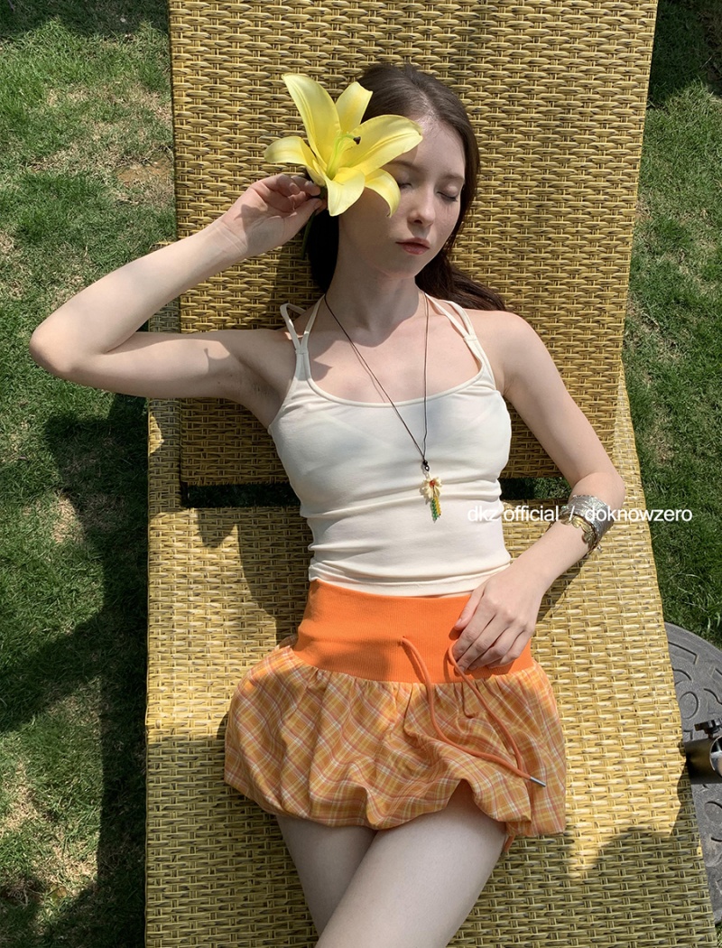 Sling high waist vest summer skirt 2pcs set for women