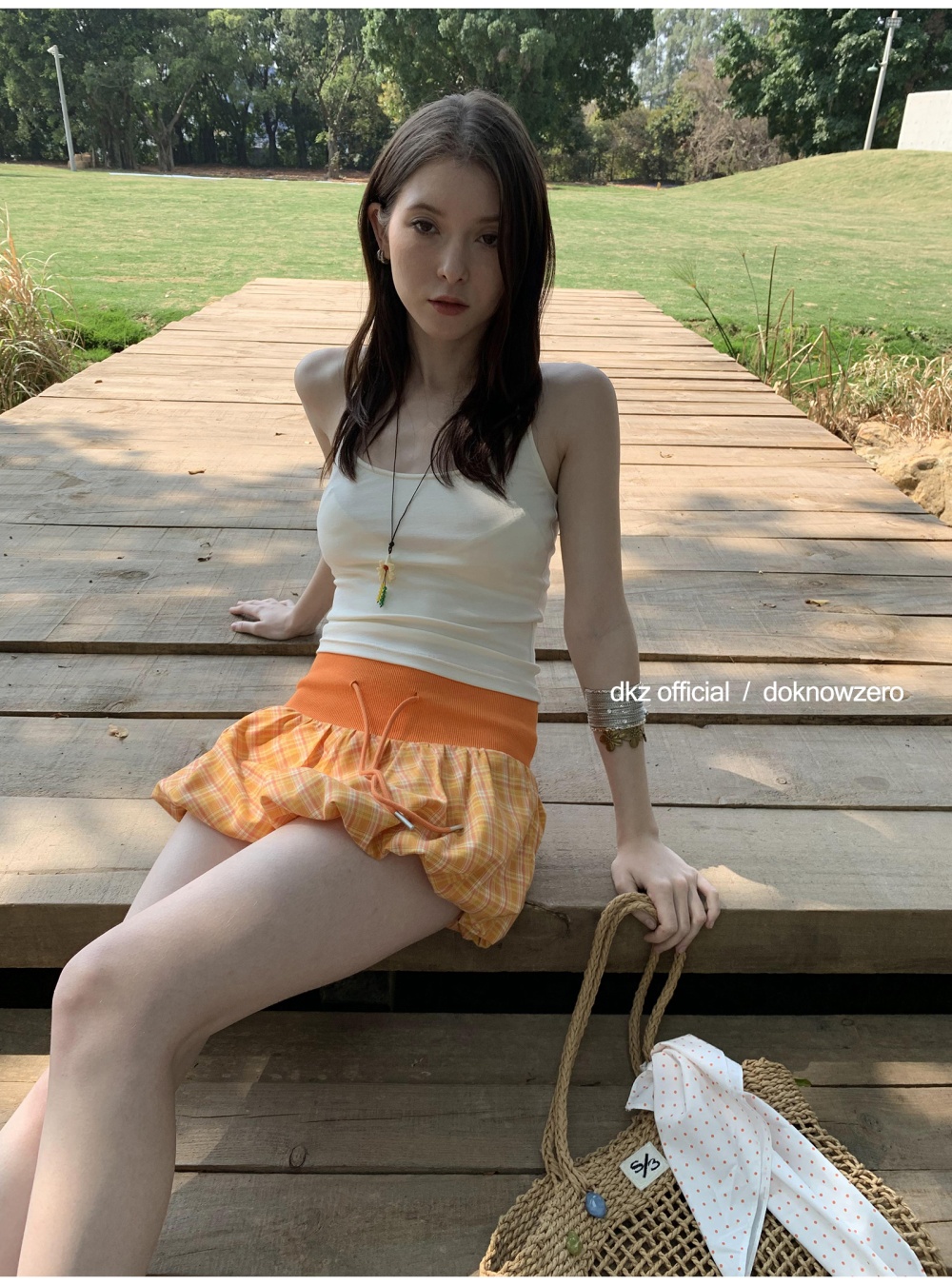 Sling high waist vest summer skirt 2pcs set for women
