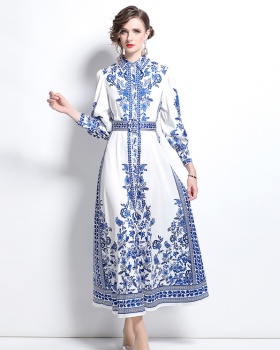 European style printing court style fashion dress