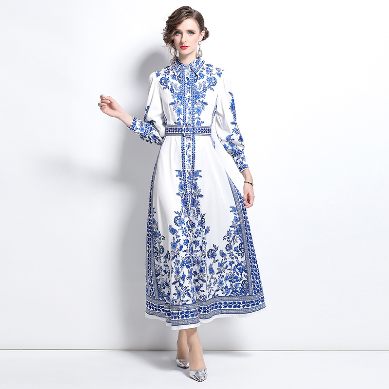 European style printing court style fashion dress