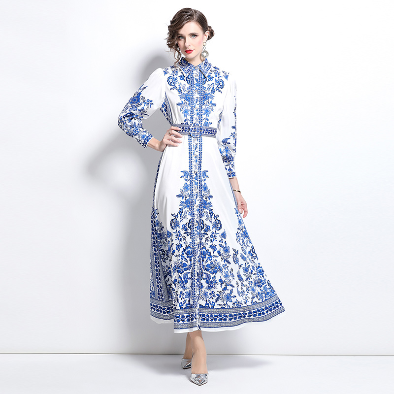 European style printing court style fashion dress