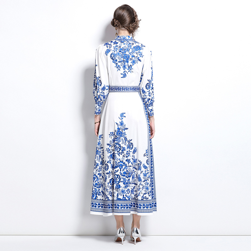 European style printing court style fashion dress
