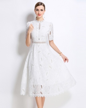 Short sleeve long dress crochet dress for women
