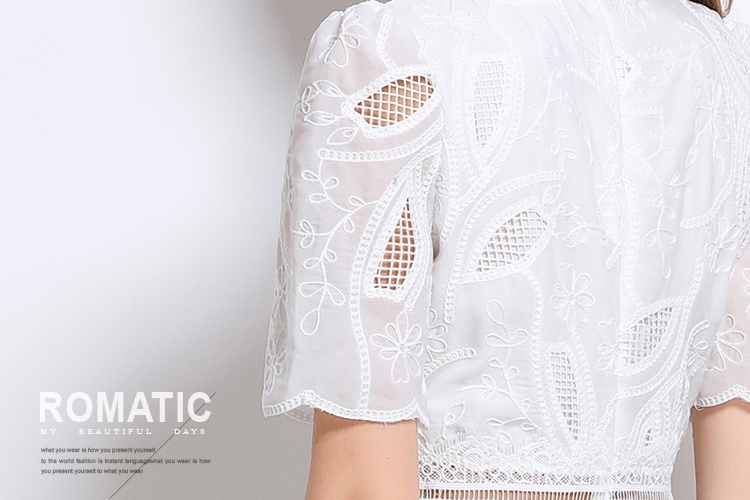 Short sleeve long dress crochet dress for women