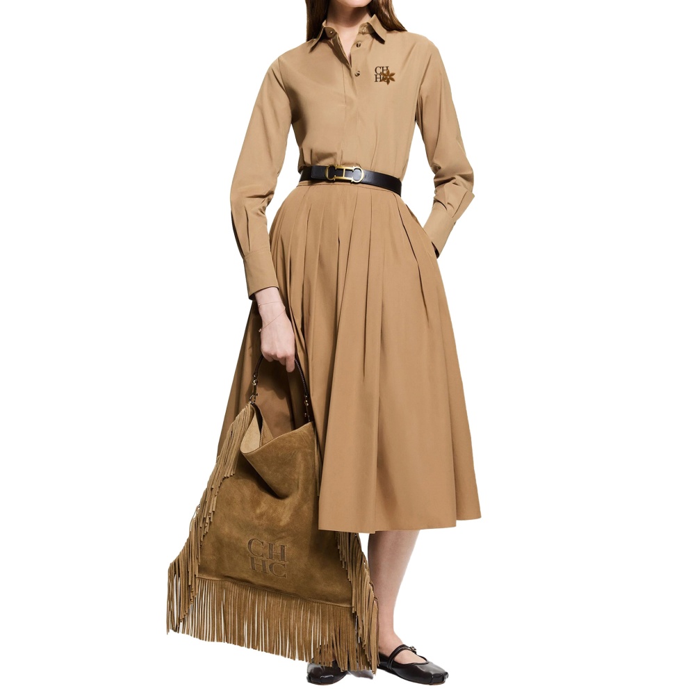 Art fashion pleated skirt lazy big skirt high waist long dress