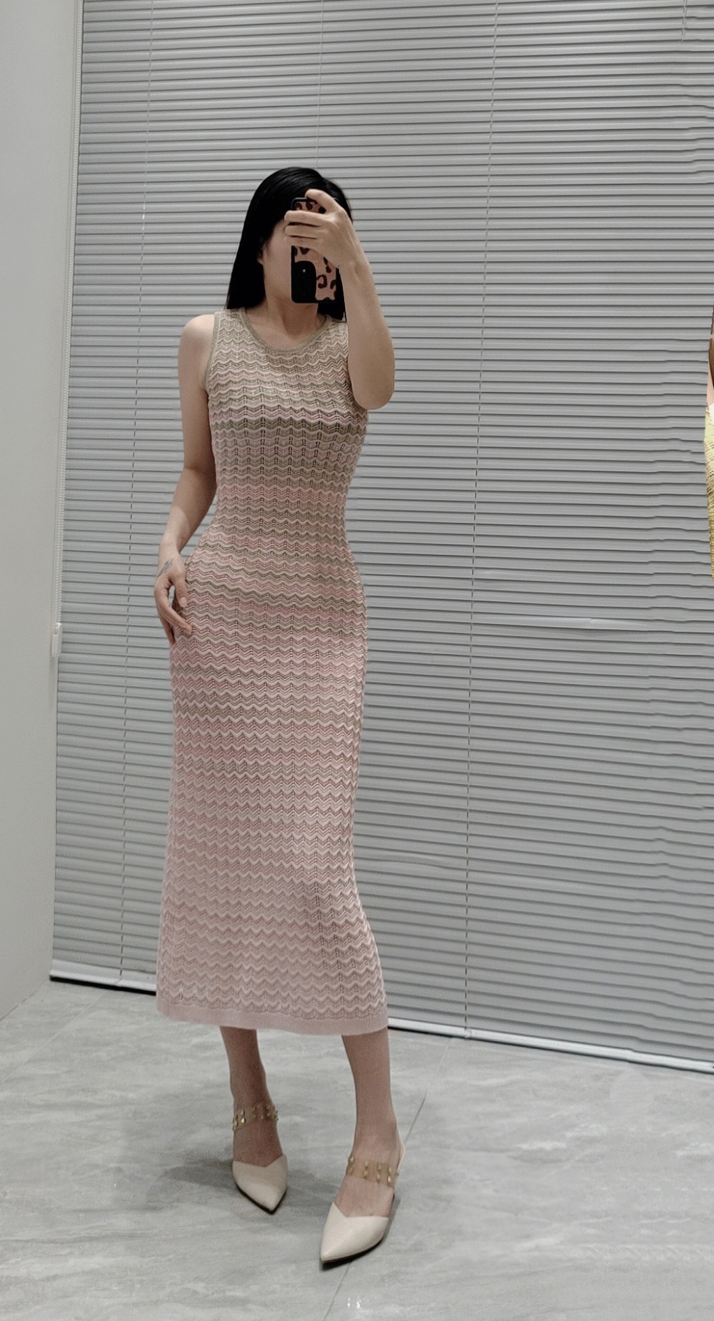 Round neck slim gradient elegant fashion sleeveless dress