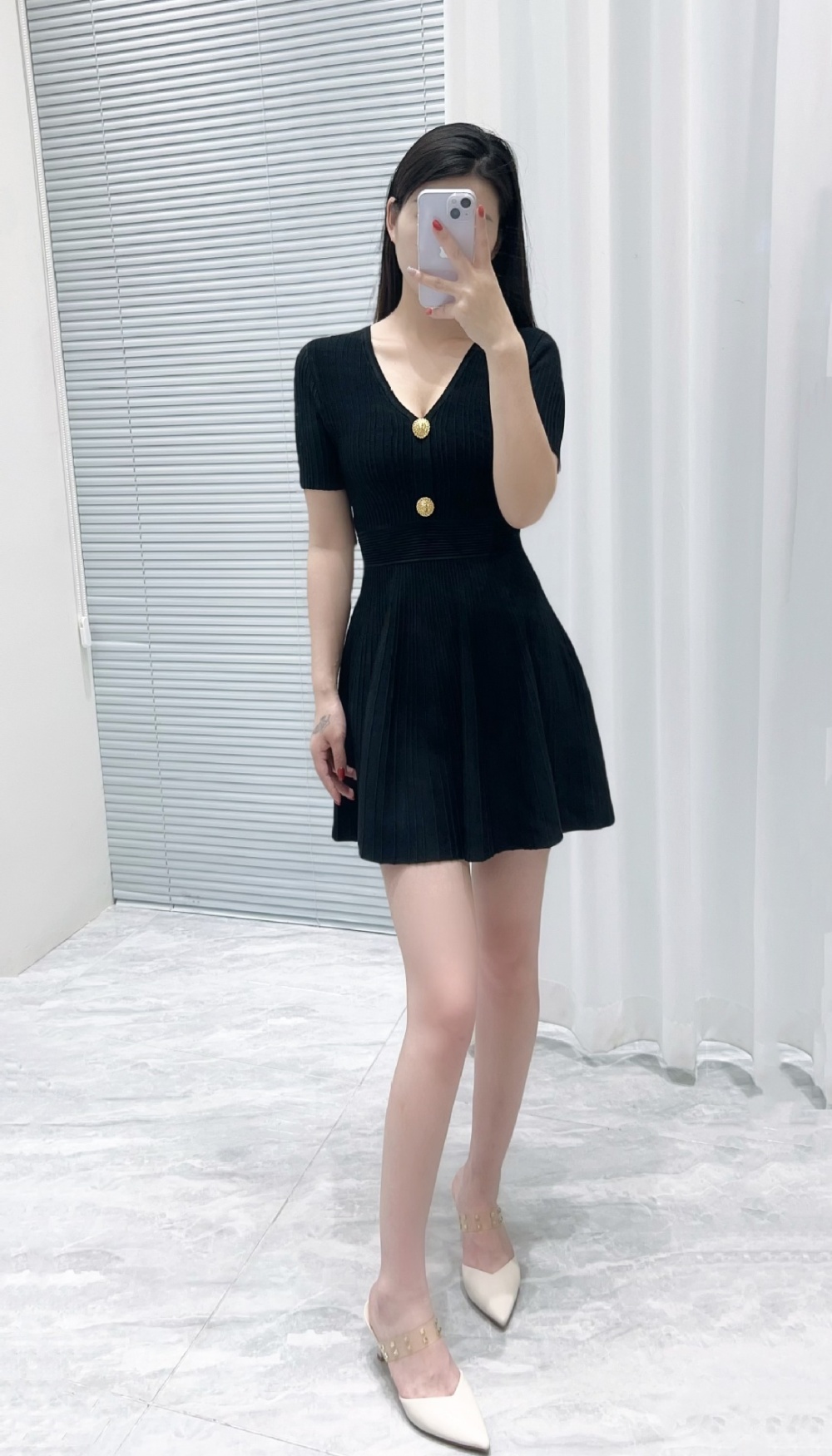 Fashion summer France style light luxury slim ladies dress