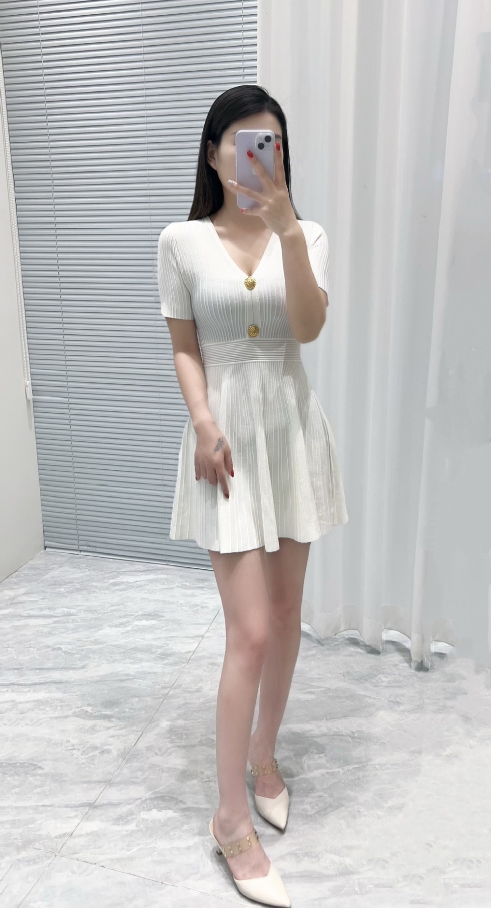 Fashion summer France style light luxury slim ladies dress