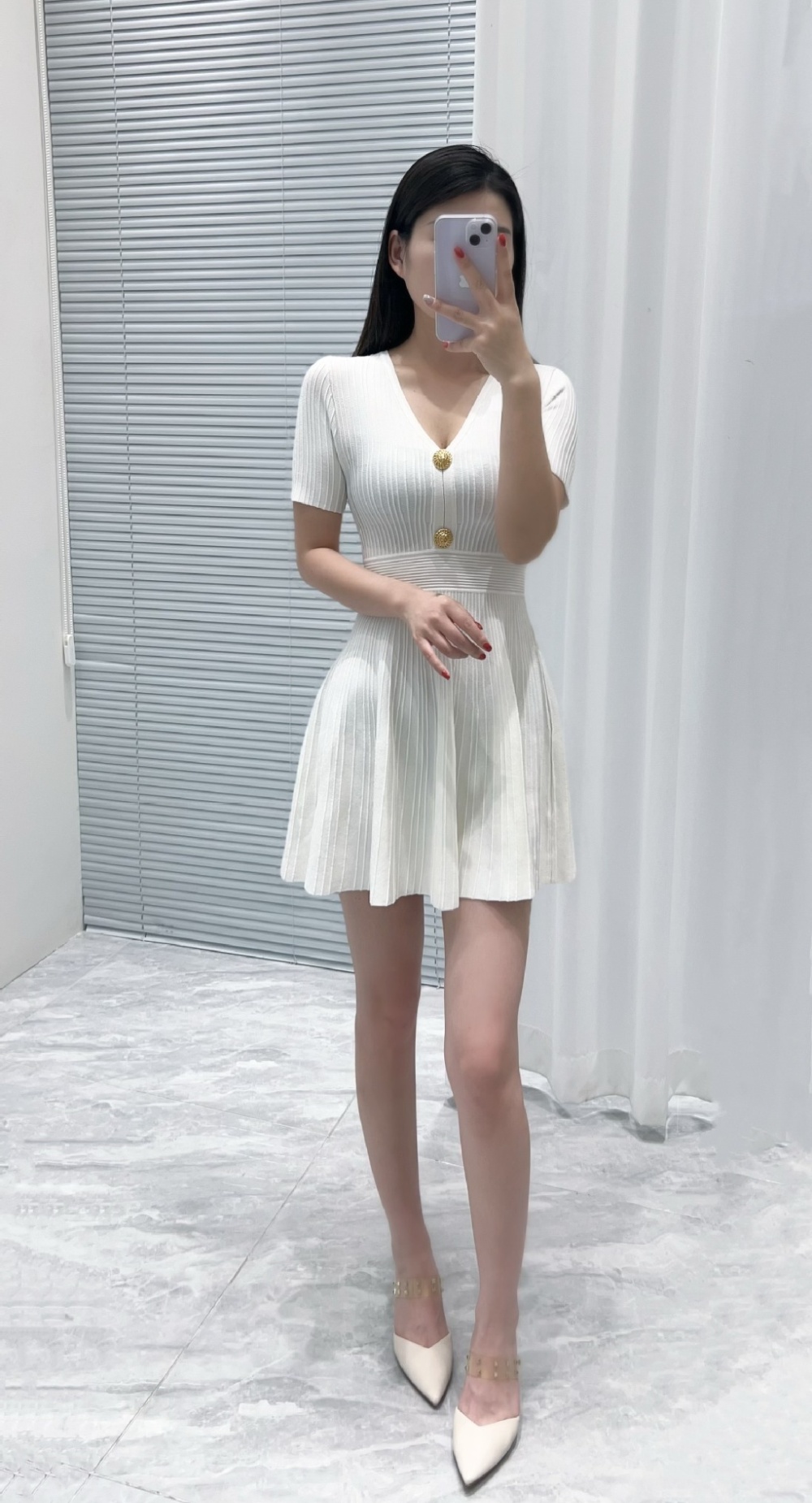 Fashion summer France style light luxury slim ladies dress