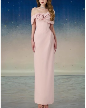 Ladies dress stereoscopic decoration long dress for women