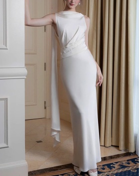 High waist halter dress mopping long dress for women