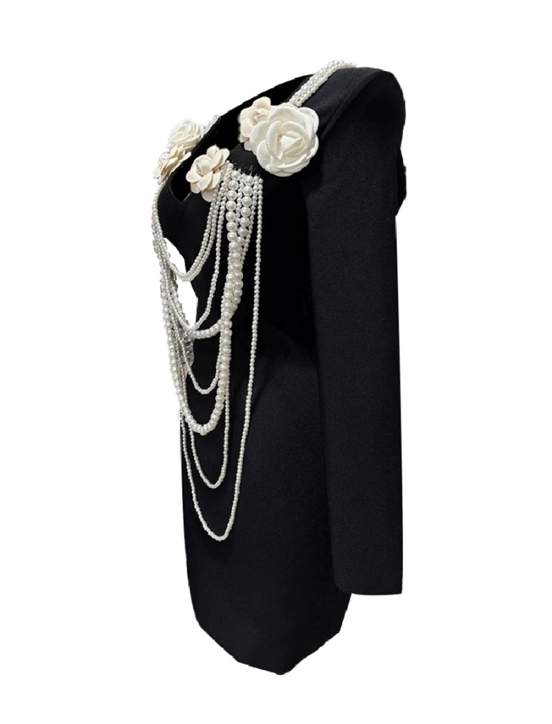 Package hip splice tassels V-neck dress for women